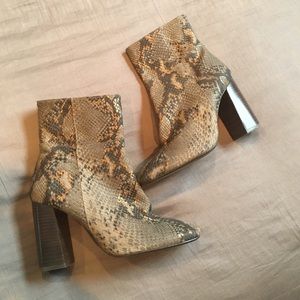 Free People Snakeskin Booties